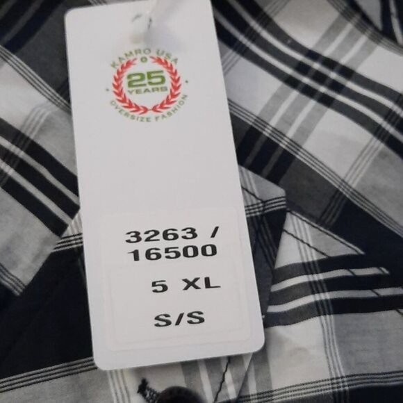 Kamro Streetwear Short Sleeve Double Breasted Pocket Button Up Shirt Size 5XL - Picture 8 of 8